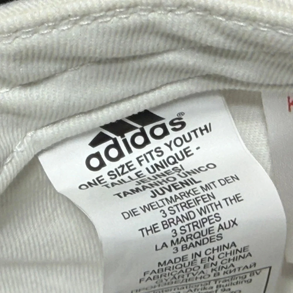 AC‎ Milan Hat Adidas Youth OSFM Soccer Fan Futbol Cap White Red Black Striped